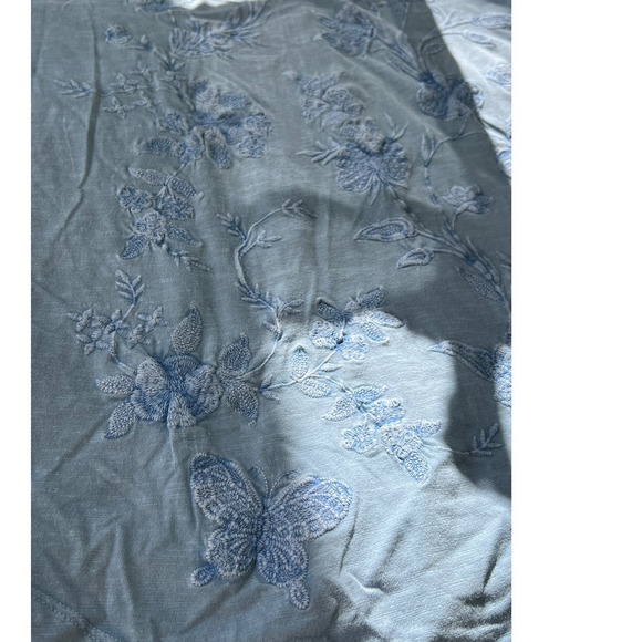 NWT Anthropologie Caite Sky Blue Cotton Embroidered Shirt - Picture 11 of 11